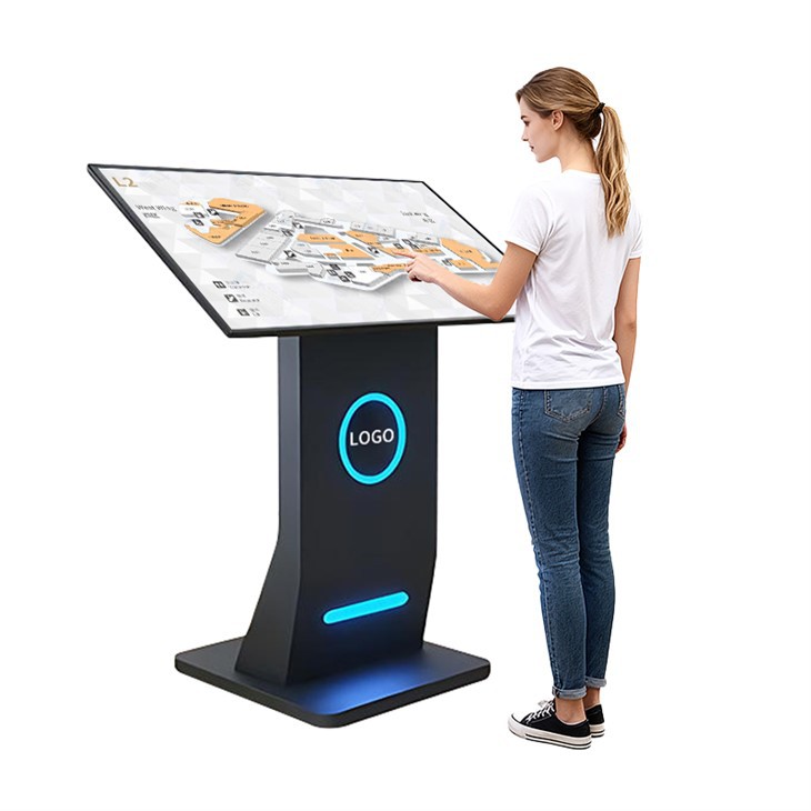Quioscos de información de 32 polgadas con logotipo luminoso